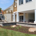 patio, steps, and retaining walls