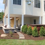 patio, walls, hot tub, steps